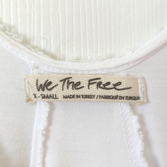 We The Free Classic Oversized Lightweight V-neck Tank Top White XS - Picture 4 of 11